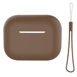 For AirPods Pro 2 Case Bluetooth-compatible Earphone Solid Color Silicone Cover with Lanyard