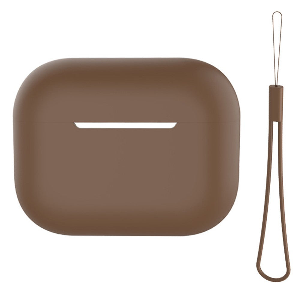 For AirPods Pro 2 Case Bluetooth-compatible Earphone Solid Color Silicone Cover with Lanyard