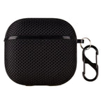 Til Apple AirPods 4 Vævet tekstur Vandtæt PC-etui med karabinhage Øretelefon Beskyttelsescover