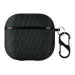 Til Apple AirPods 4 Vævet tekstur Vandtæt PC-etui med karabinhage Øretelefon Beskyttelsescover