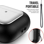 For AirPods 4 TPU Case Electroplating Litchi Texture Fall Prevention Earphone Cover with Lanyard
