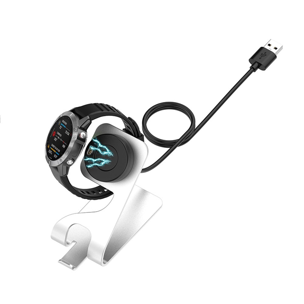Opladningsstander/-dock i metalbeslag til Garmin Fenix 7/Fenix 7S/Fenix 7X/Forerunner 55/945 LTE/Venu2/Venu 2S Smartwatch