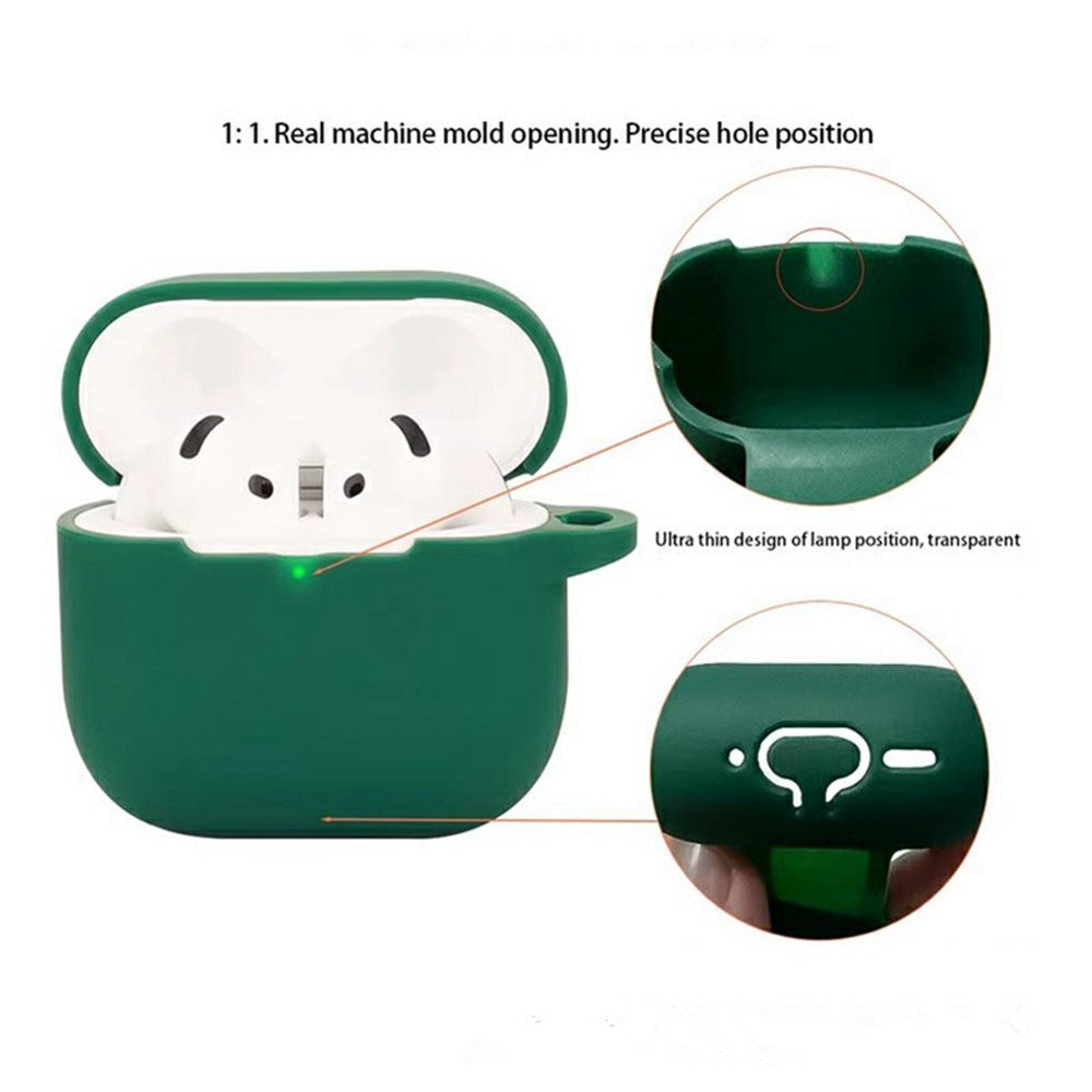 For AirPods 5 / 4 Silicone Case Bluetooth-Compatible Earphones Protective Cover with Anti-Lost Buckle + Cleaning Brush