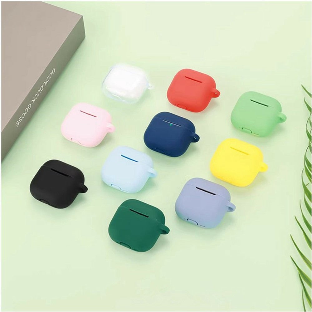 For AirPods 5 / 4 Silicone Case Bluetooth-Compatible Earphones Protective Cover with Anti-Lost Buckle + Cleaning Brush