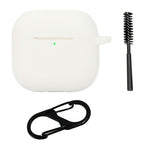 For AirPods 5 / 4 Silicone Case Bluetooth-Compatible Earphones Protective Cover with Anti-Lost Buckle + Cleaning Brush