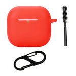 For AirPods 5 / 4 Silicone Case Bluetooth-Compatible Earphones Protective Cover with Anti-Lost Buckle + Cleaning Brush