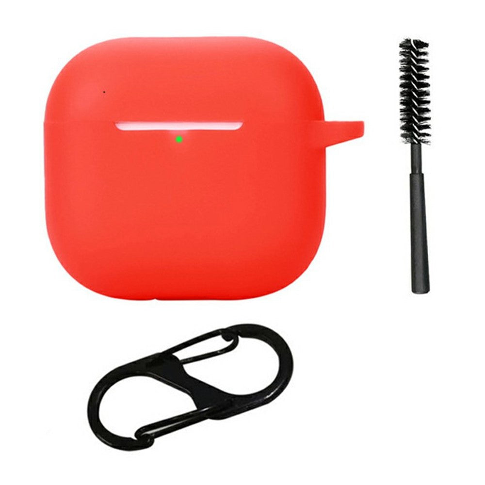 For AirPods 5 / 4 Silicone Case Bluetooth-Compatible Earphones Protective Cover with Anti-Lost Buckle + Cleaning Brush