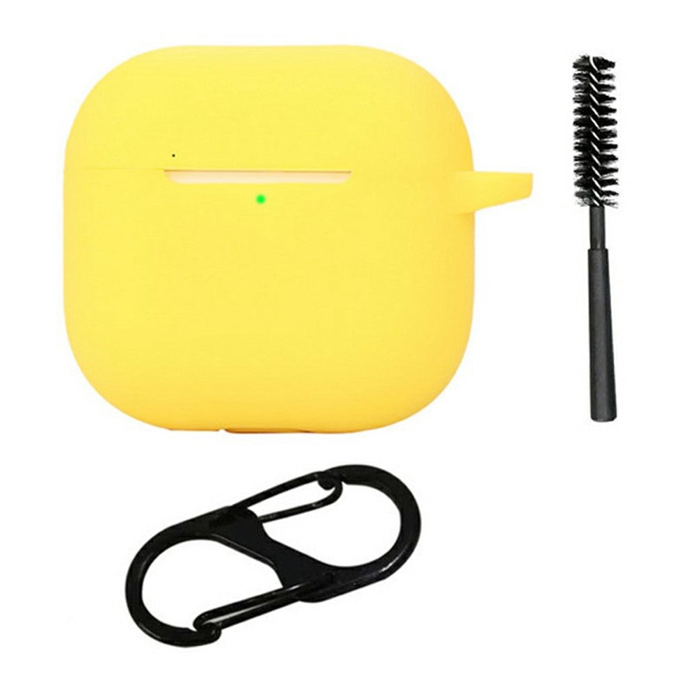 For AirPods 5 / 4 Silicone Case Bluetooth-Compatible Earphones Protective Cover with Anti-Lost Buckle + Cleaning Brush