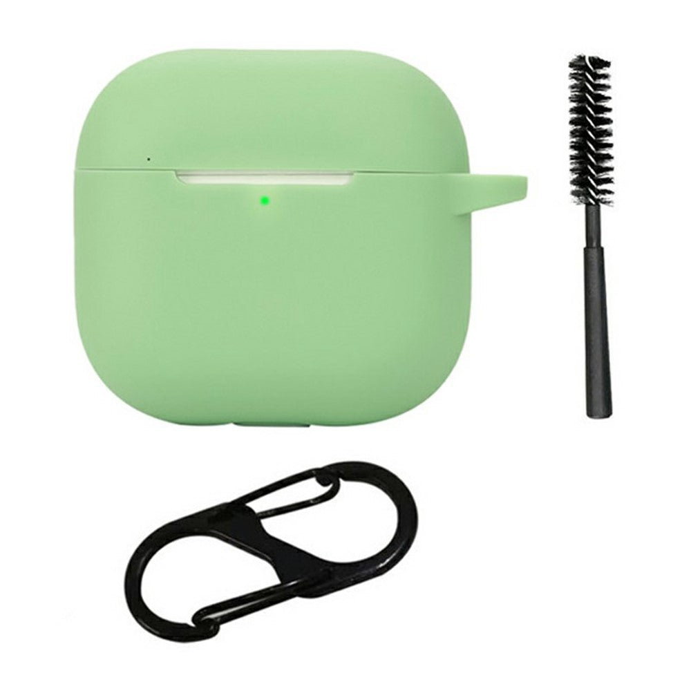 For AirPods 5 / 4 Silicone Case Bluetooth-Compatible Earphones Protective Cover with Anti-Lost Buckle + Cleaning Brush