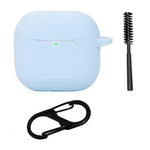 For AirPods 5 / 4 Silicone Case Bluetooth-Compatible Earphones Protective Cover with Anti-Lost Buckle + Cleaning Brush