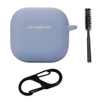 For AirPods 5 / 4 Silicone Case Bluetooth-Compatible Earphones Protective Cover with Anti-Lost Buckle + Cleaning Brush