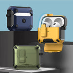For Apple AirPods 3 Magnetic Case with Stand TPU + PC Earphone Cover with Switch and Carabiner