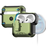 For Apple AirPods 3 Magnetic Case with Stand TPU + PC Earphone Cover with Switch and Carabiner