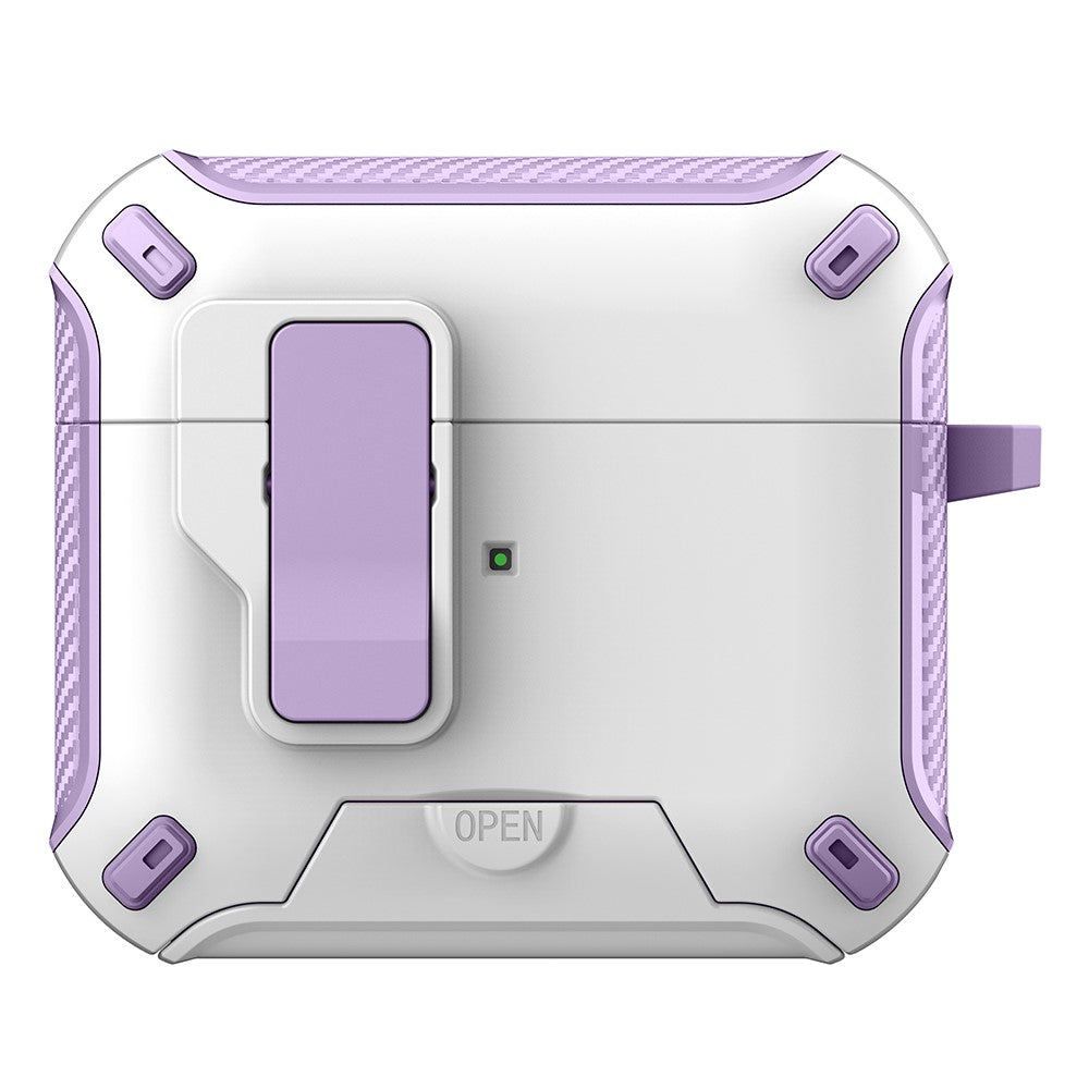 For Apple AirPods 3 Magnetic Case with Stand TPU + PC Earphone Cover with Switch and Carabiner