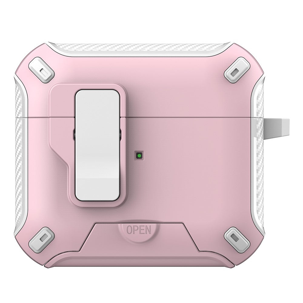 For Apple AirPods 3 Magnetic Case with Stand TPU + PC Earphone Cover with Switch and Carabiner