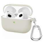 For Apple AirPods 3 Silicone Protective Earphone Case Cover with Carabiner