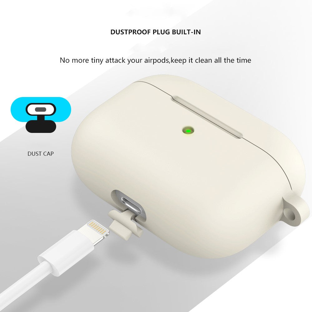 For Apple AirPods 3 Silicone Protective Earphone Case Cover with Carabiner