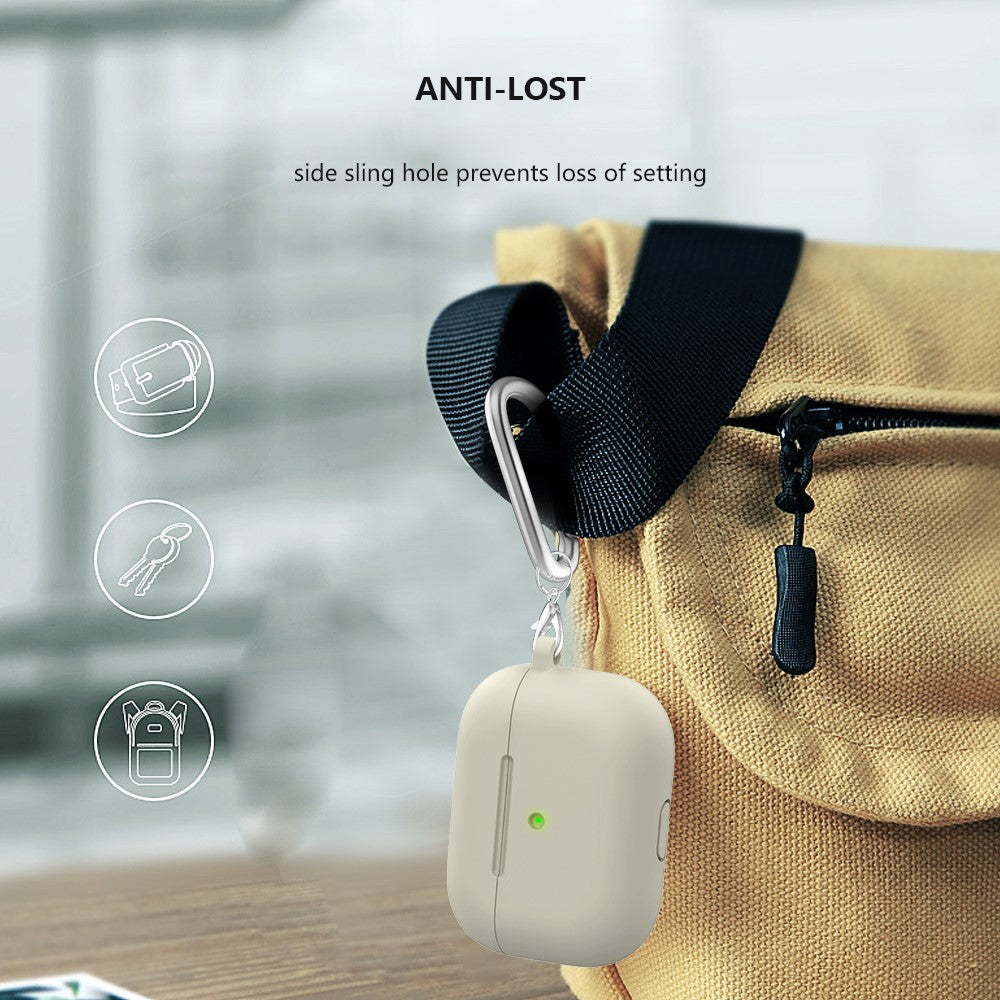 For Apple AirPods 3 Silicone Protective Earphone Case Cover with Carabiner