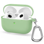 For Apple AirPods 3 Silicone Protective Earphone Case Cover with Carabiner