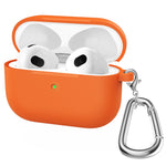 For Apple AirPods 3 Silicone Protective Earphone Case Cover with Carabiner