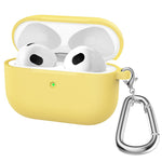 For Apple AirPods 3 Silicone Protective Earphone Case Cover with Carabiner
