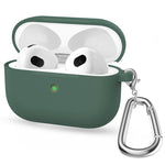 For Apple AirPods 3 Silicone Protective Earphone Case Cover with Carabiner