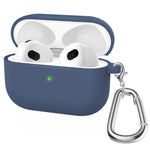 For Apple AirPods 3 Silicone Protective Earphone Case Cover with Carabiner