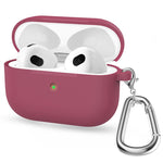 For Apple AirPods 3 Silicone Protective Earphone Case Cover with Carabiner