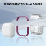 AHASTYLE WG165 For AirPods 5 / 4 Case Dual Color TPU Earphone Cover with Carabiner