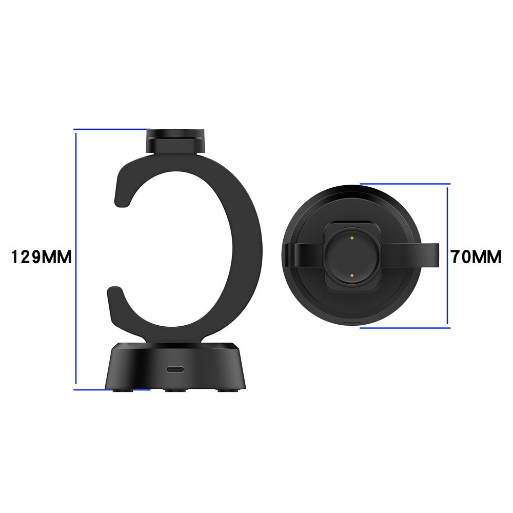 C-formet opladningsdock til Huami Amazfit Active 2 Square / Active 2 / Bip 6 ur-oplader opladningsstander