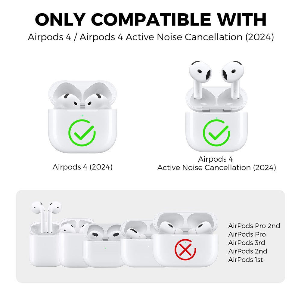 AHASTYLE WG172 til Apple AirPods 4 silikoneetui Anti-fald beskyttelsesovertræk til høretelefoner
