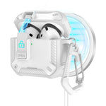 Til AirPods 4 Cover kompatibel med MagSafe TPU PC øretelefoncover med karabinhage / stander