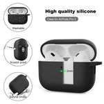 Til AirPods Pro 3 Silikoneetui Beskyttelsescover til Høretelefoner med Karabinhage