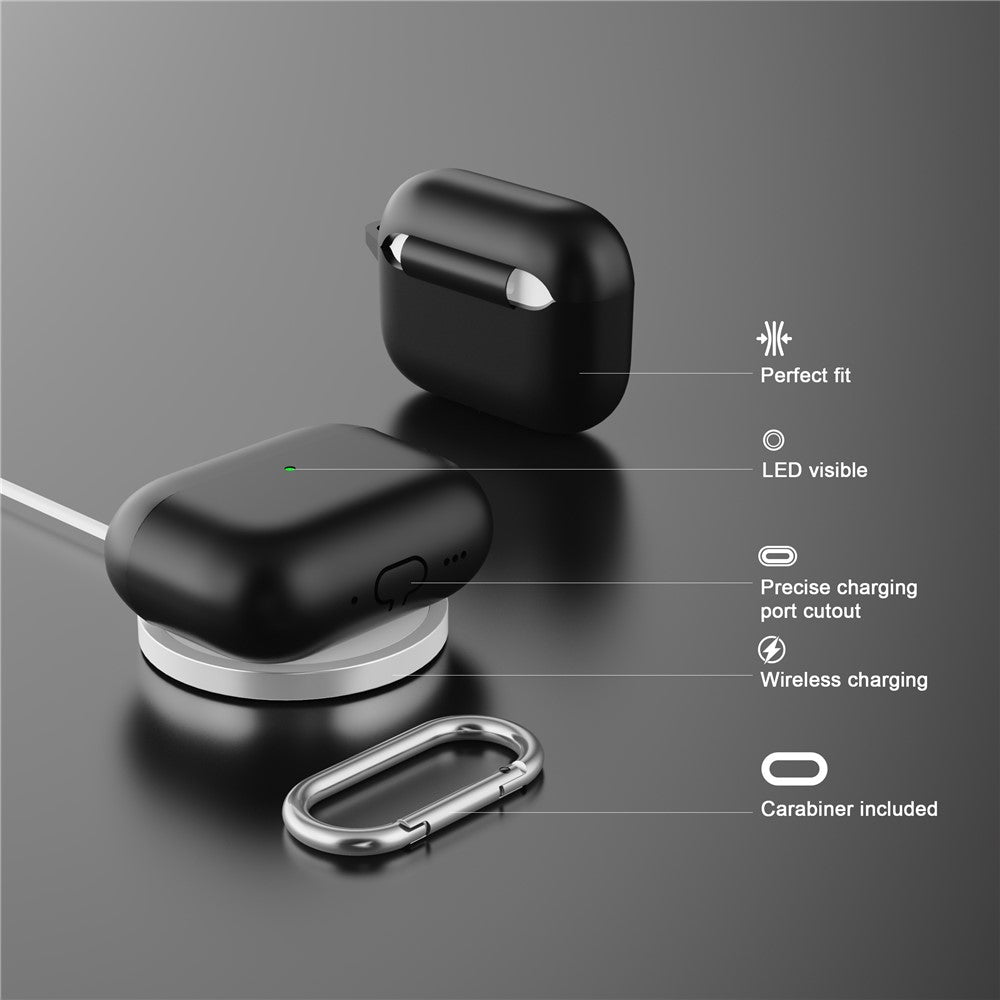 Til AirPods Pro 3 Silikoneetui Beskyttelsescover til Høretelefoner med Karabinhage