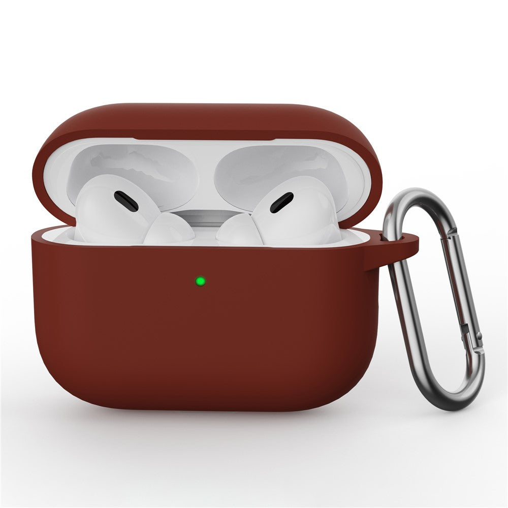 Til AirPods Pro 3 Silikoneetui Beskyttelsescover til Høretelefoner med Karabinhage