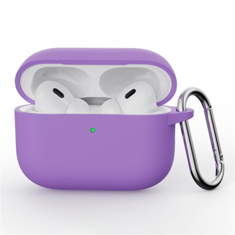 Til AirPods Pro 3 Silikoneetui Beskyttelsescover til Høretelefoner med Karabinhage
