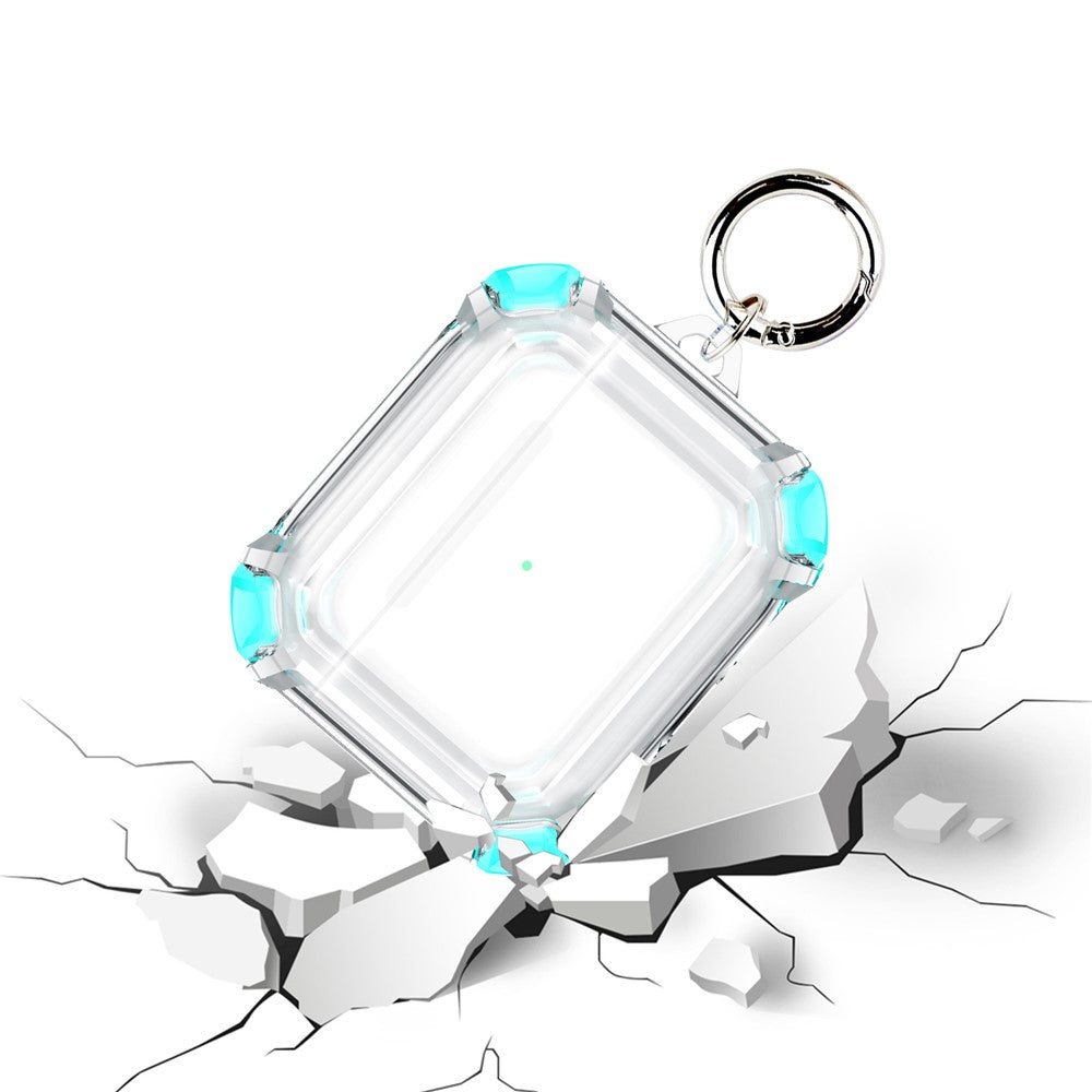 Dual Color Transparent TPU Protective Case Earphone Cover with Keyring for Apple AirPods 3