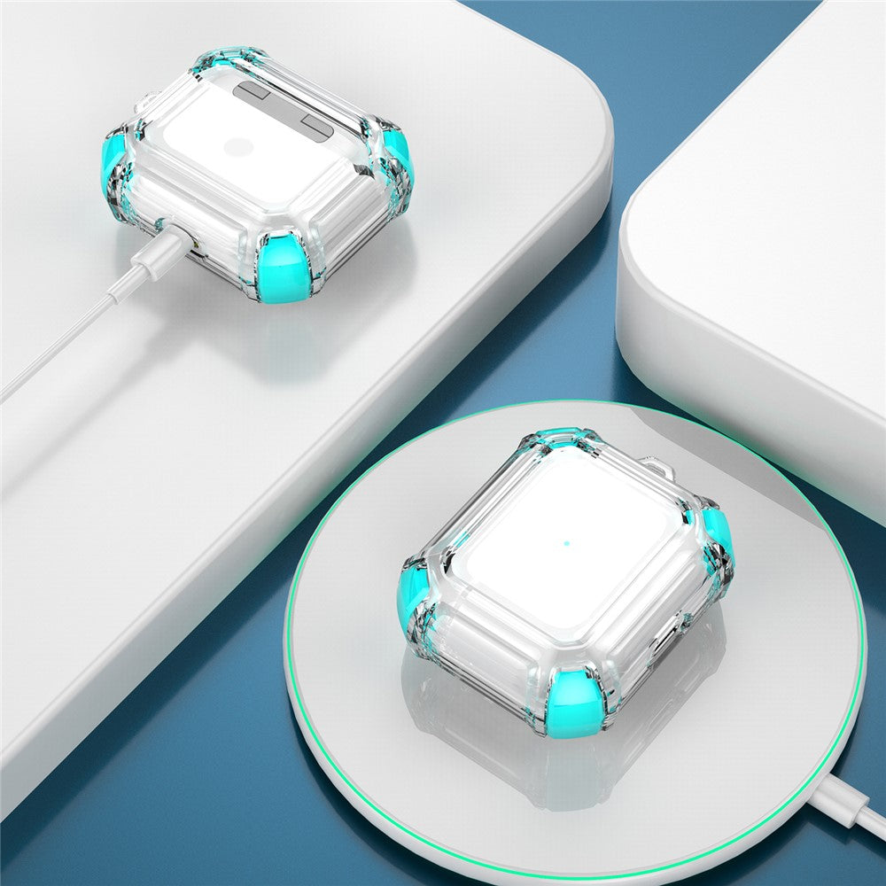 Dual Color Transparent TPU Protective Case Earphone Cover with Keyring for Apple AirPods 3