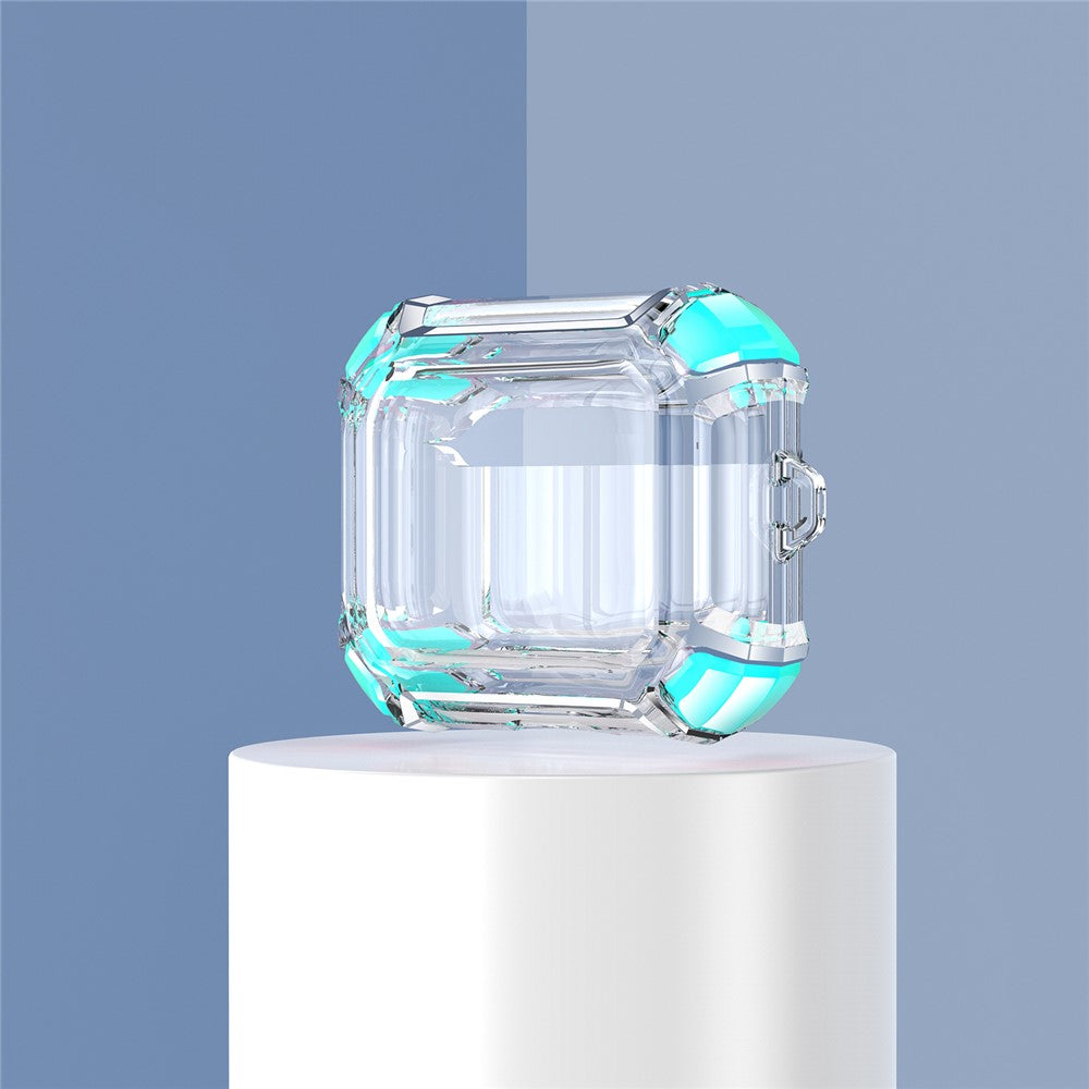 Dual Color Transparent TPU Protective Case Earphone Cover with Keyring for Apple AirPods 3