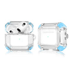 Dual Color Transparent TPU Protective Case Earphone Cover with Keyring for Apple AirPods 3