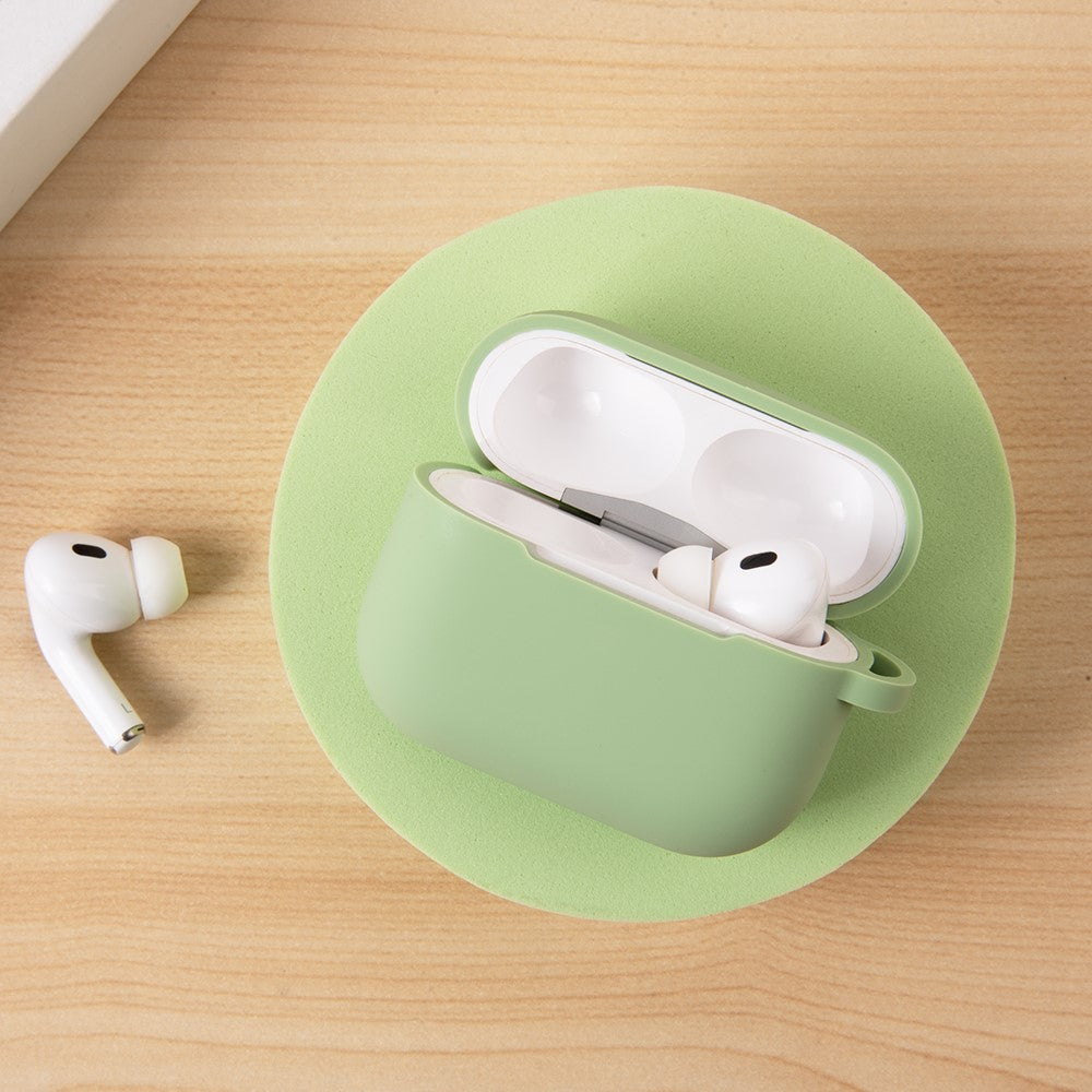 Til AirPods Pro 3 Silikoneetui Blødt Trådløst Øretelefon Organizer Cover Tykkelse 2,0 mm med Karabinhage