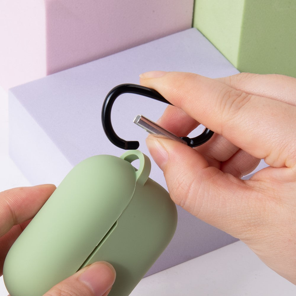 Til AirPods Pro 3 Silikoneetui Blødt Trådløst Øretelefon Organizer Cover Tykkelse 2,0 mm med Karabinhage