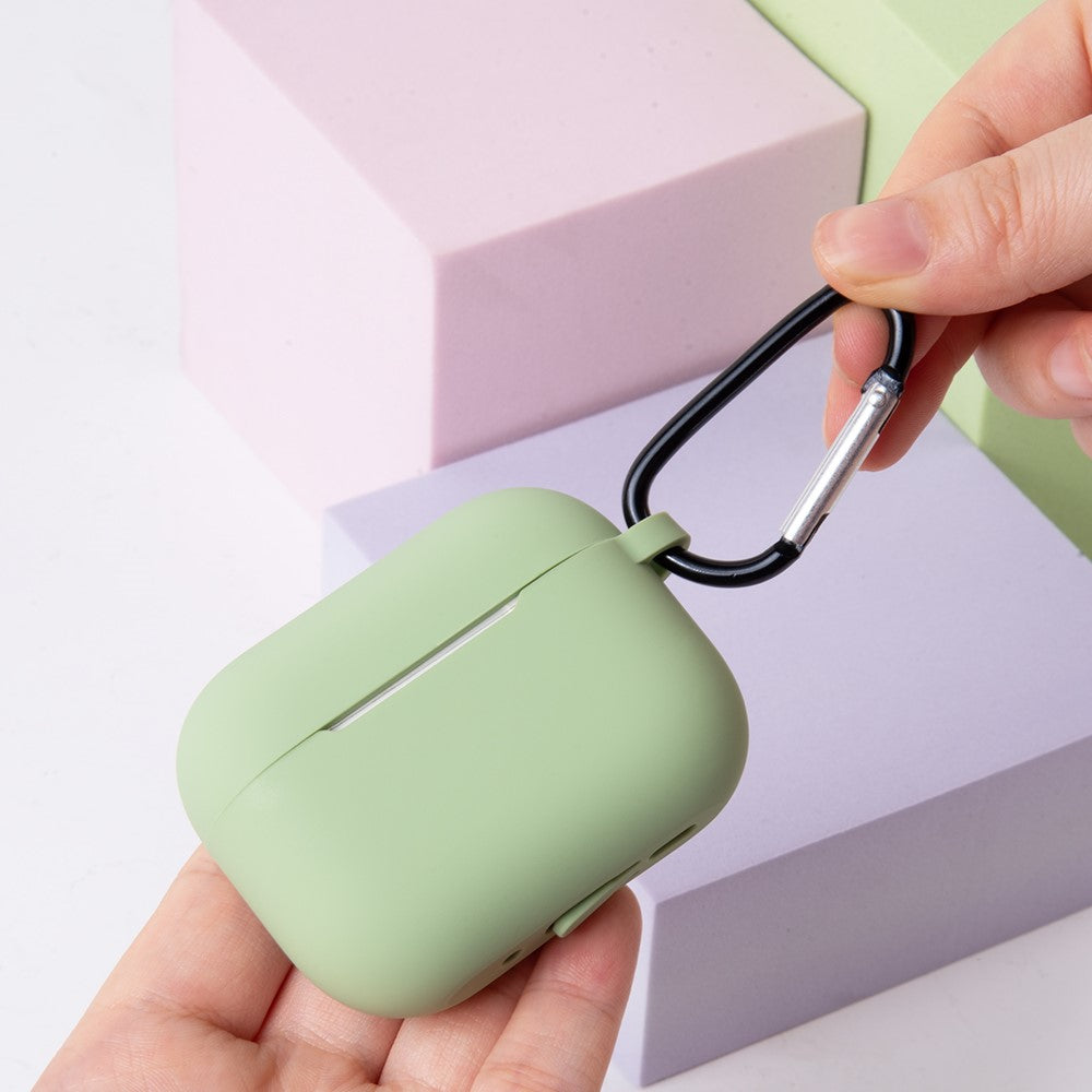 Til AirPods Pro 3 Silikoneetui Blødt Trådløst Øretelefon Organizer Cover Tykkelse 2,0 mm med Karabinhage