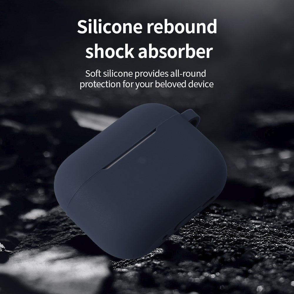 Til AirPods Pro 3 Silikoneetui Blødt Trådløst Øretelefon Organizer Cover Tykkelse 2,0 mm med Karabinhage