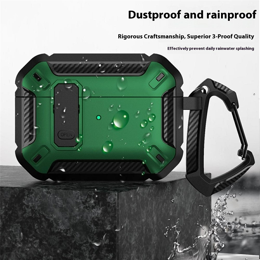 Til AirPods Pro 3 TPU + PC Beskyttelsesetui til høretelefoner Opladningsboks, faldsikkert cover med karabin