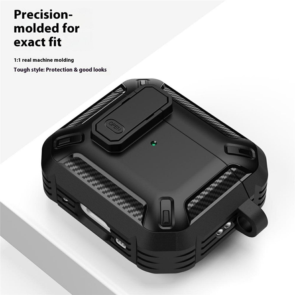 Til AirPods Pro 3 TPU + PC Beskyttelsesetui til høretelefoner Opladningsboks, faldsikkert cover med karabin