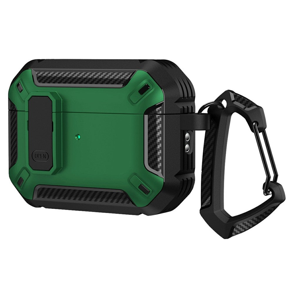 Til AirPods Pro 3 TPU + PC Beskyttelsesetui til høretelefoner Opladningsboks, faldsikkert cover med karabin
