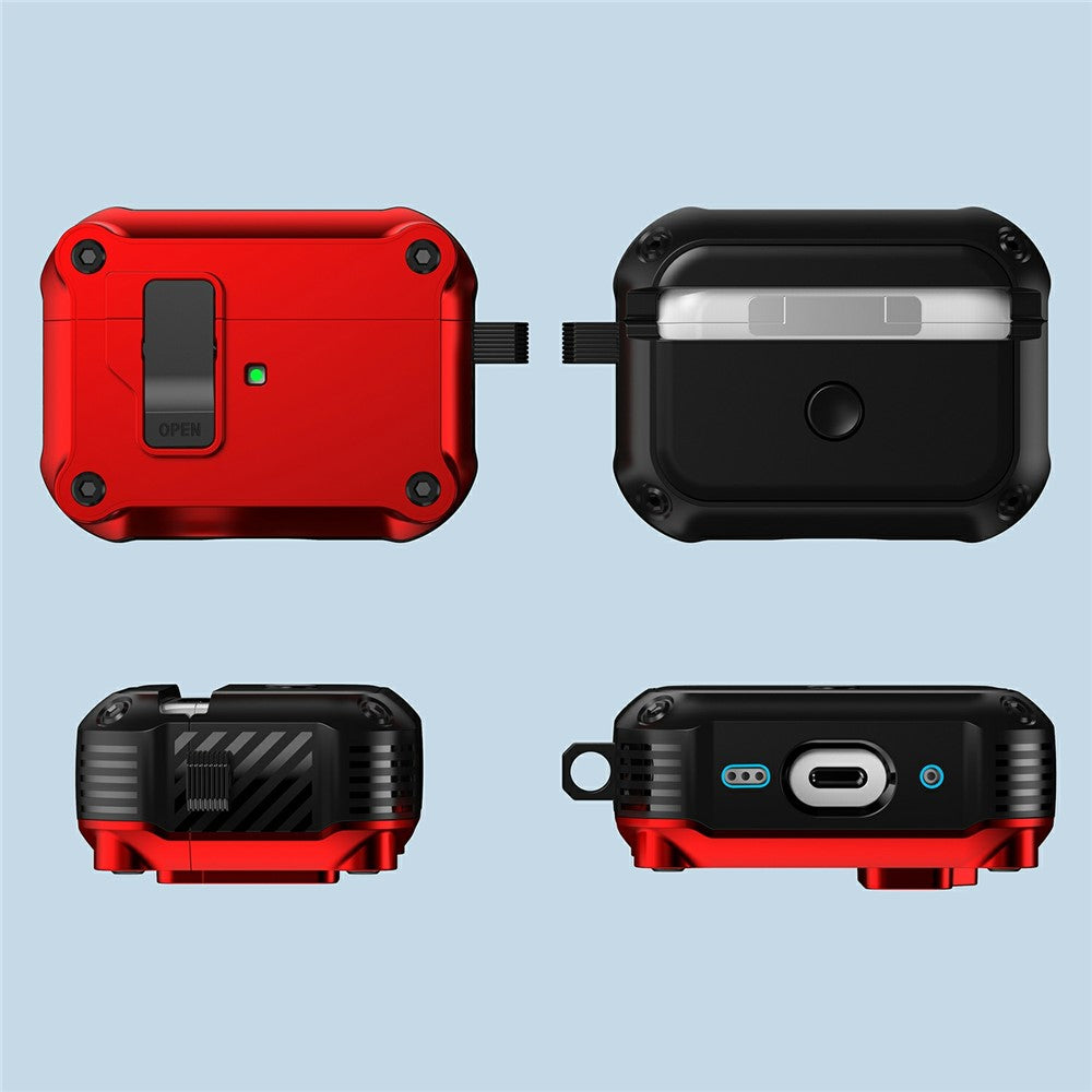 Til AirPods Pro 3 Cover TPU + PC Høretelefon Beskyttelsescover med karabinhage