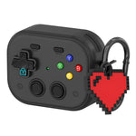 For AirPods Pro 3 Case Vintage Game Console Style Hard PC Earphone Cover with Heart Pendant