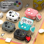 For AirPods Pro 3 Case Vintage Game Console Style Hard PC Earphone Cover with Heart Pendant